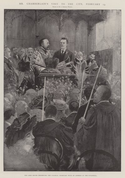 Chamberlains besøg i byen den 13. februar af Henry Charles Seppings Wright